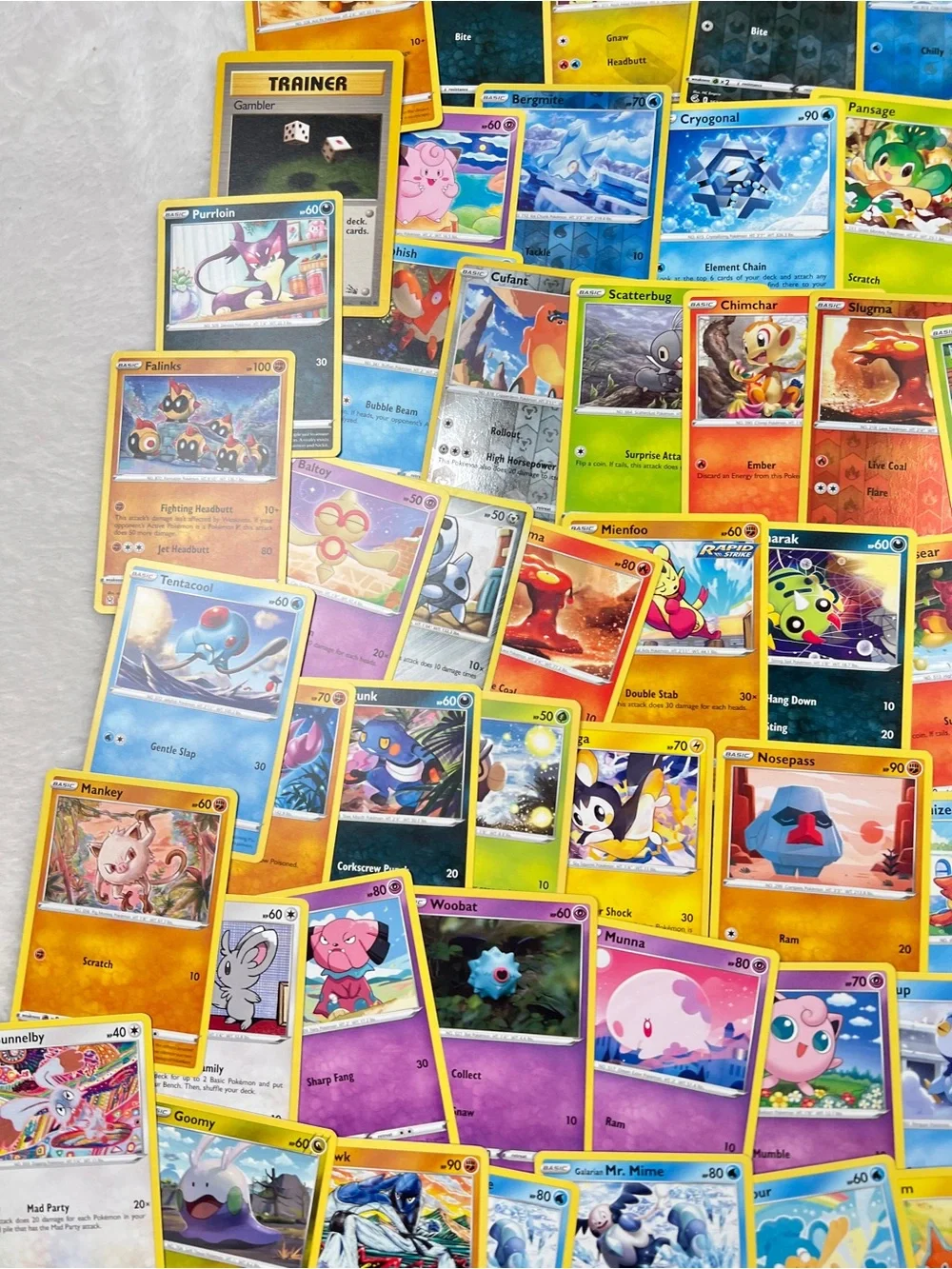 Pokemon Card Lot 100+ Cards Vintage Modern Reverse Holo Pikachu Fossil Trainer